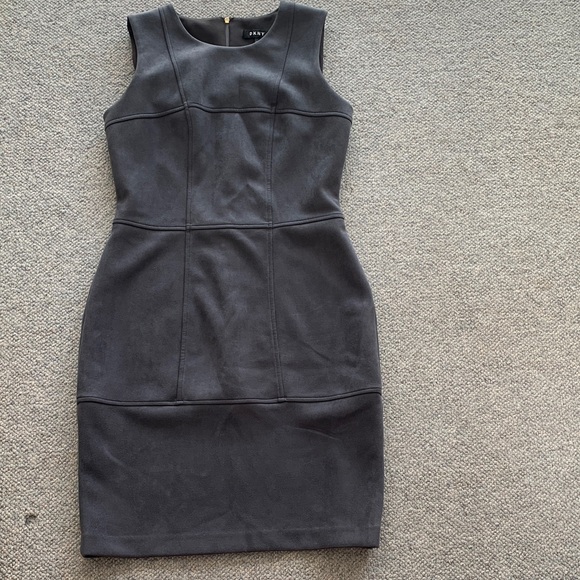 Dkny Dresses & Skirts - EUC DKNY Charcoal Gray Faux Suede Sleeveless Mini Dress Western Cowgirl Size 10